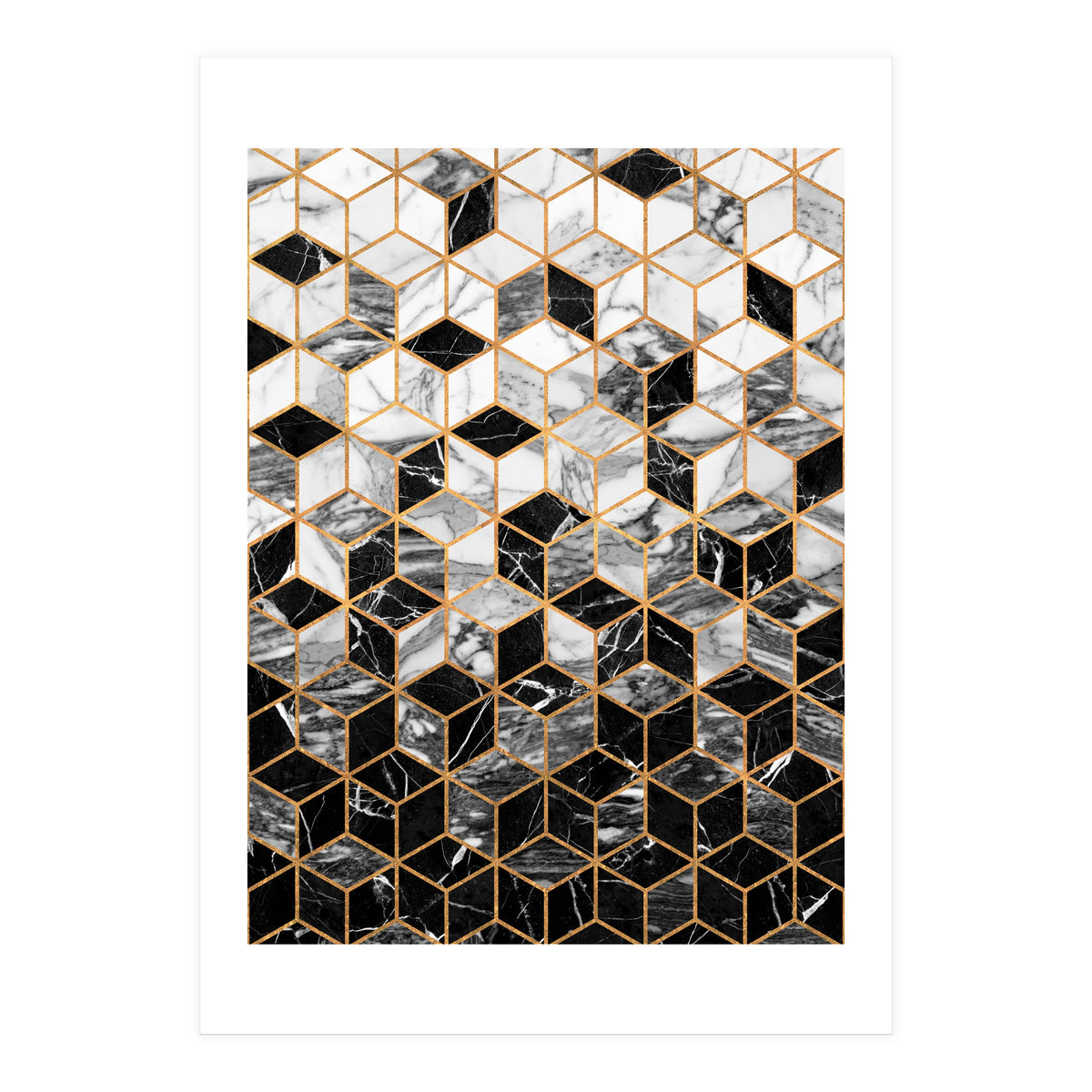 Marble Cubes - Black and White (Print Only)