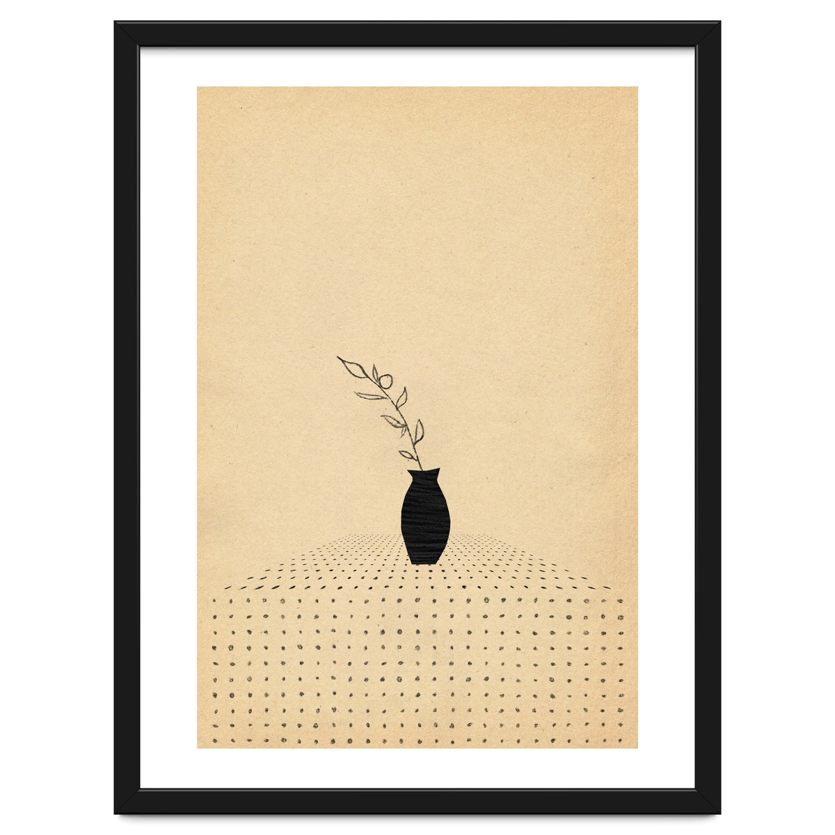 Abstract still life, vase and plant