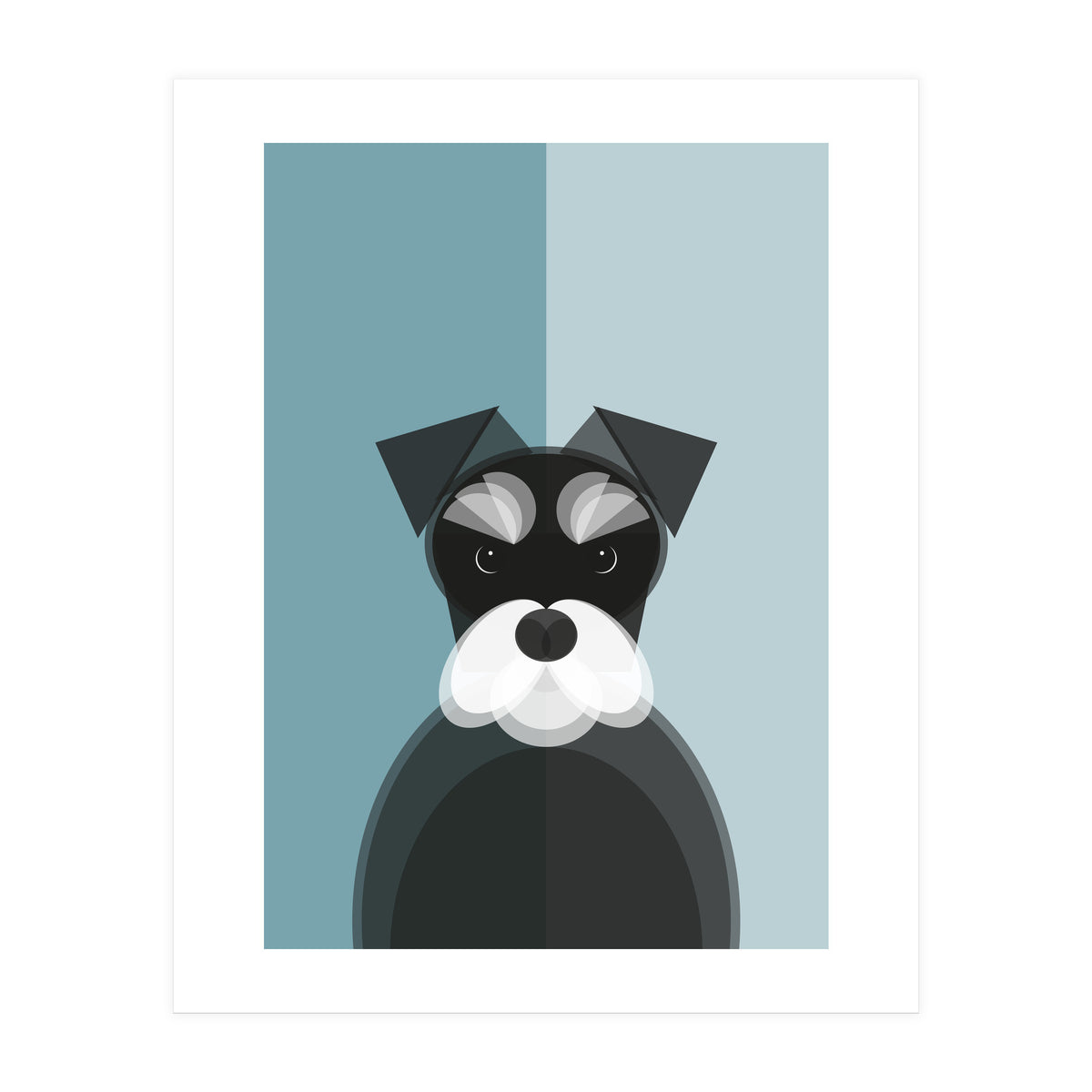 Mid Century Geometric Miniature Schnauzer Dog (Print Only)
