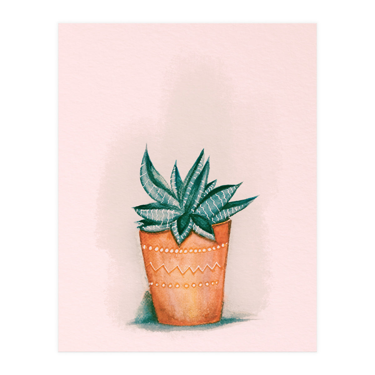 Aloe in orange pot (Print Only)