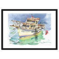 Yacht painting watercolor