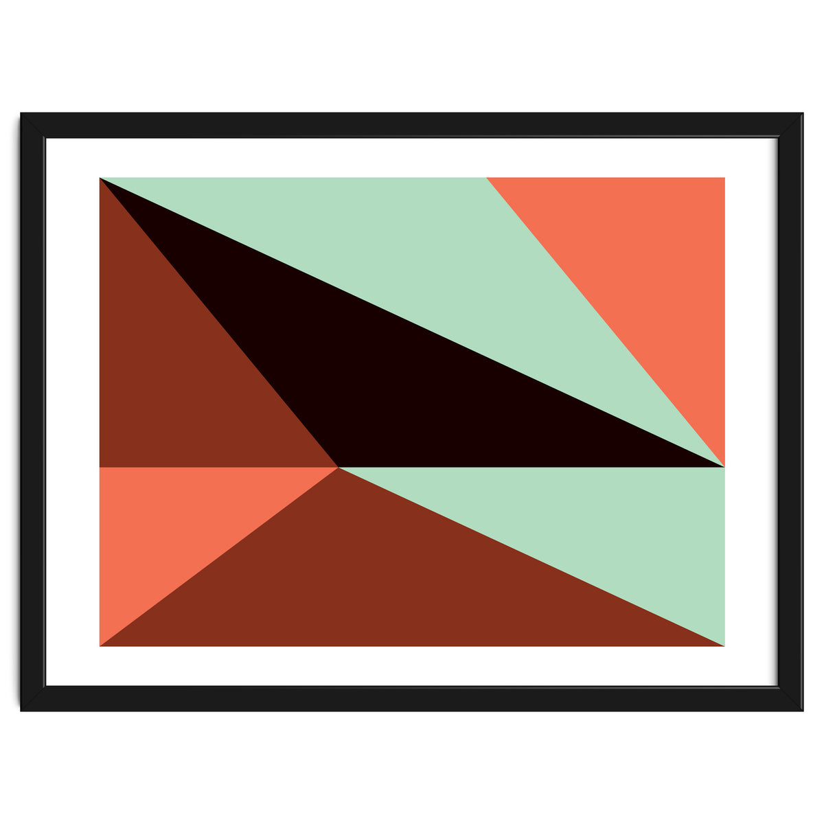 Geometric Shapes No. 17 - pink, brown, mint green & black
