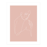 Sleep woman line pink (Print Only) thumbnail