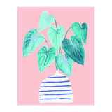 minimal house plant painting in stripy vase (Print Only) thumbnail
