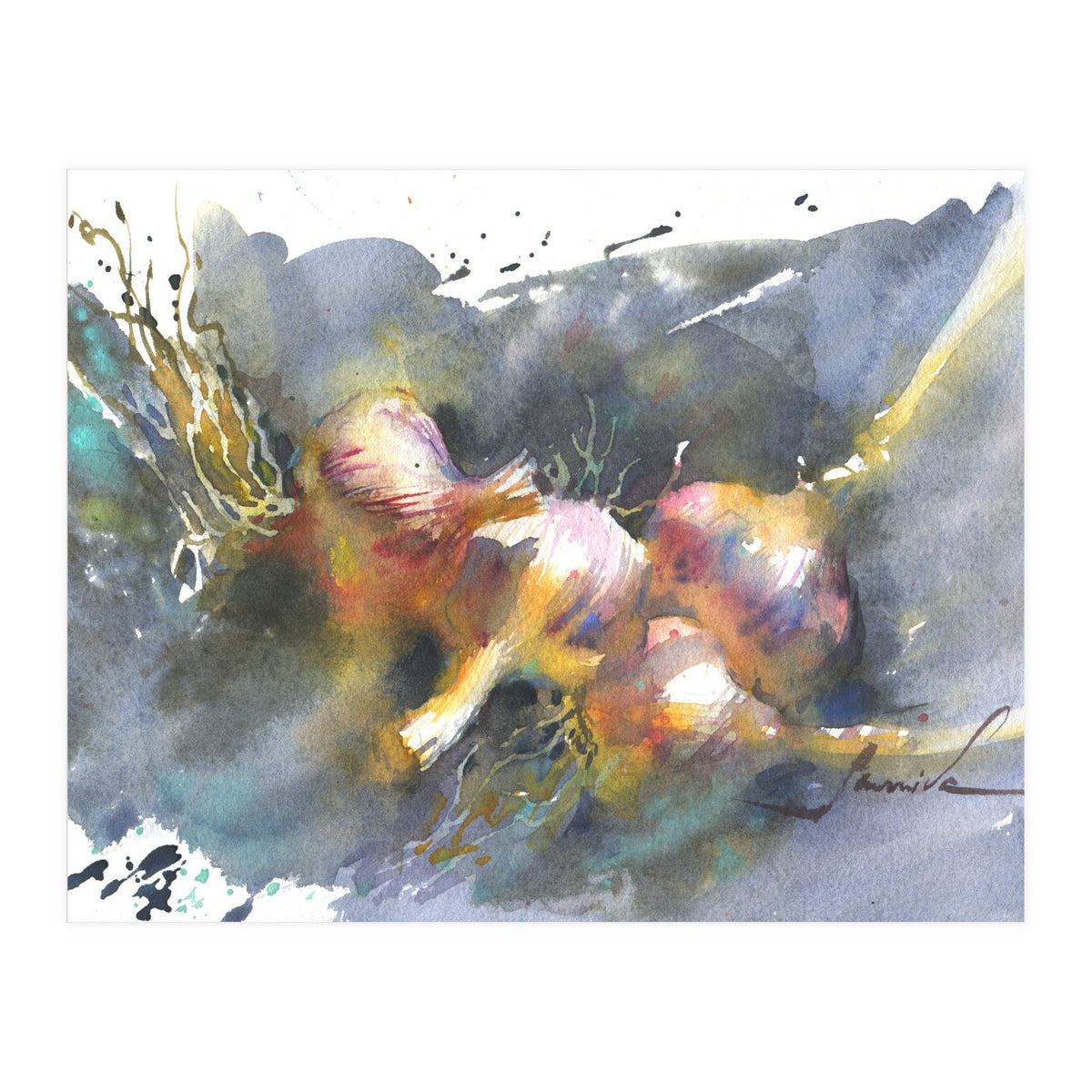 Still life painting watercolor (Print Only)