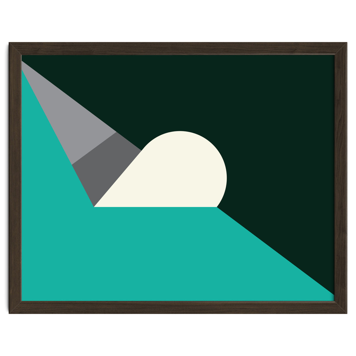 Geometric Shapes No. 56 - teal, grey & black