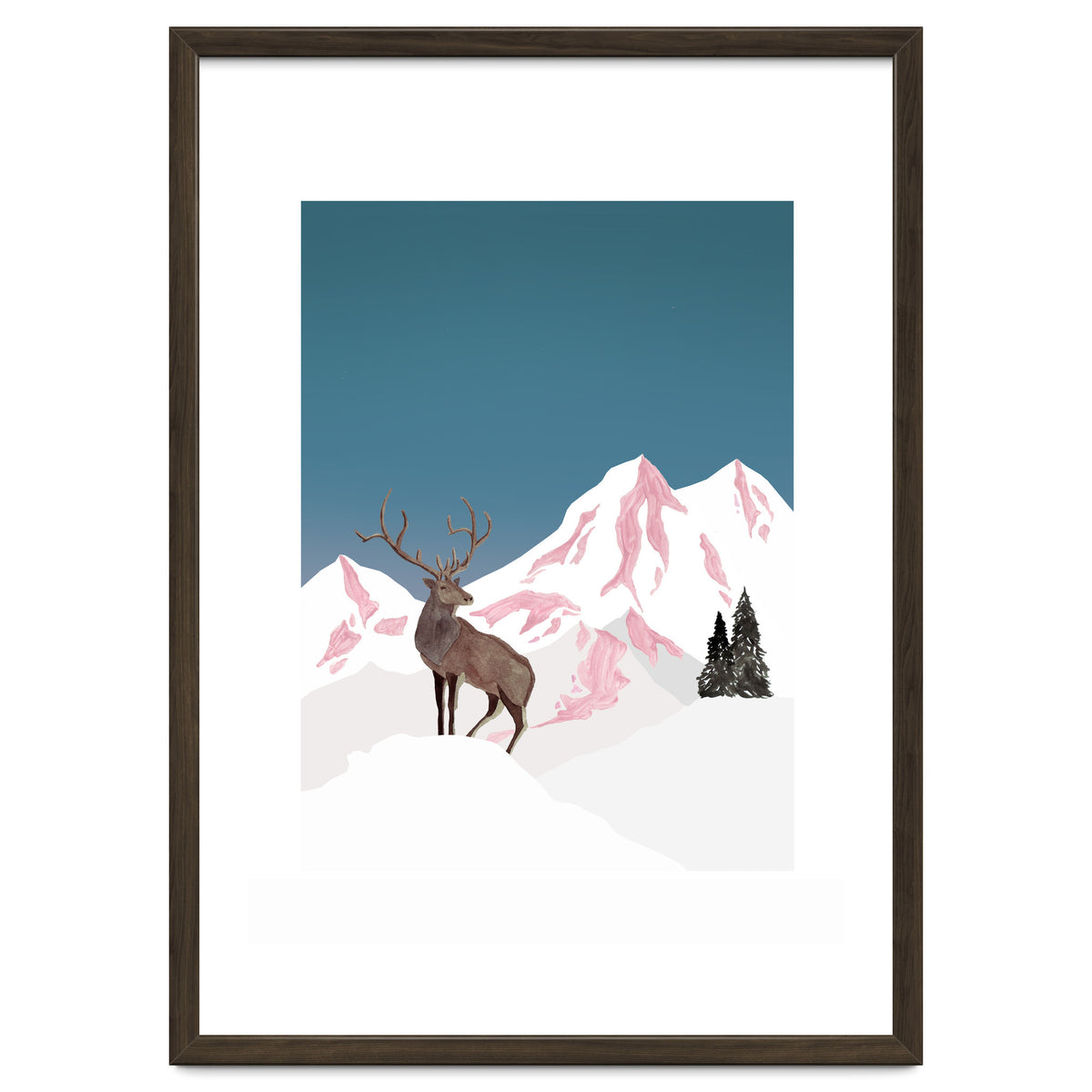 Mountain Love Winter Stag