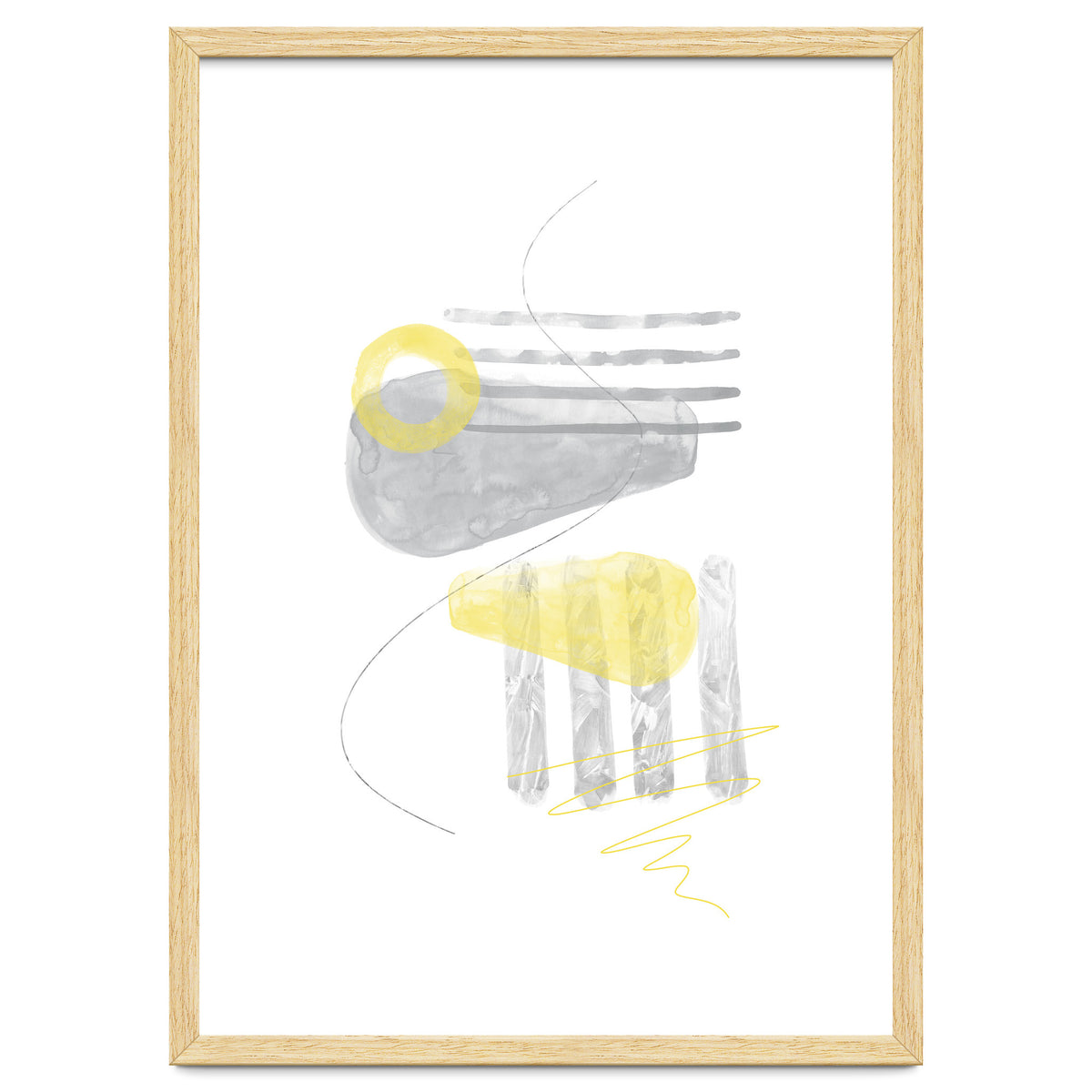 Watercolor Shapes No. 3 | Illuminating Yellow & Ultimate Grey