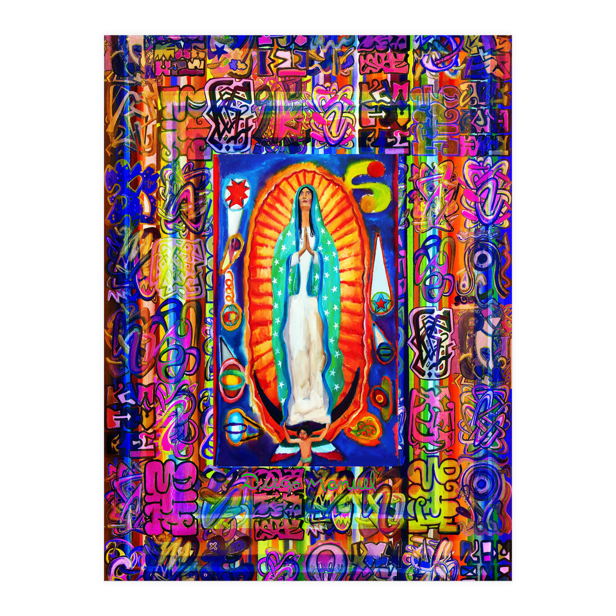 Graffiti Digital 2022 344 and Virgin of Guadalupe (Print Only)
