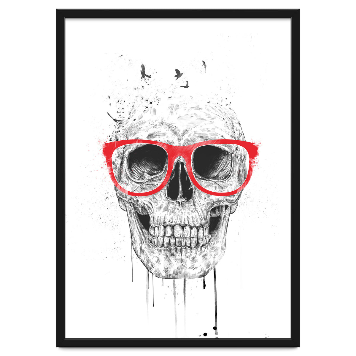 Skull With Red Glasses