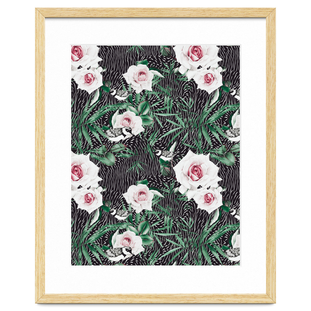 Dark flowery abstract of birds