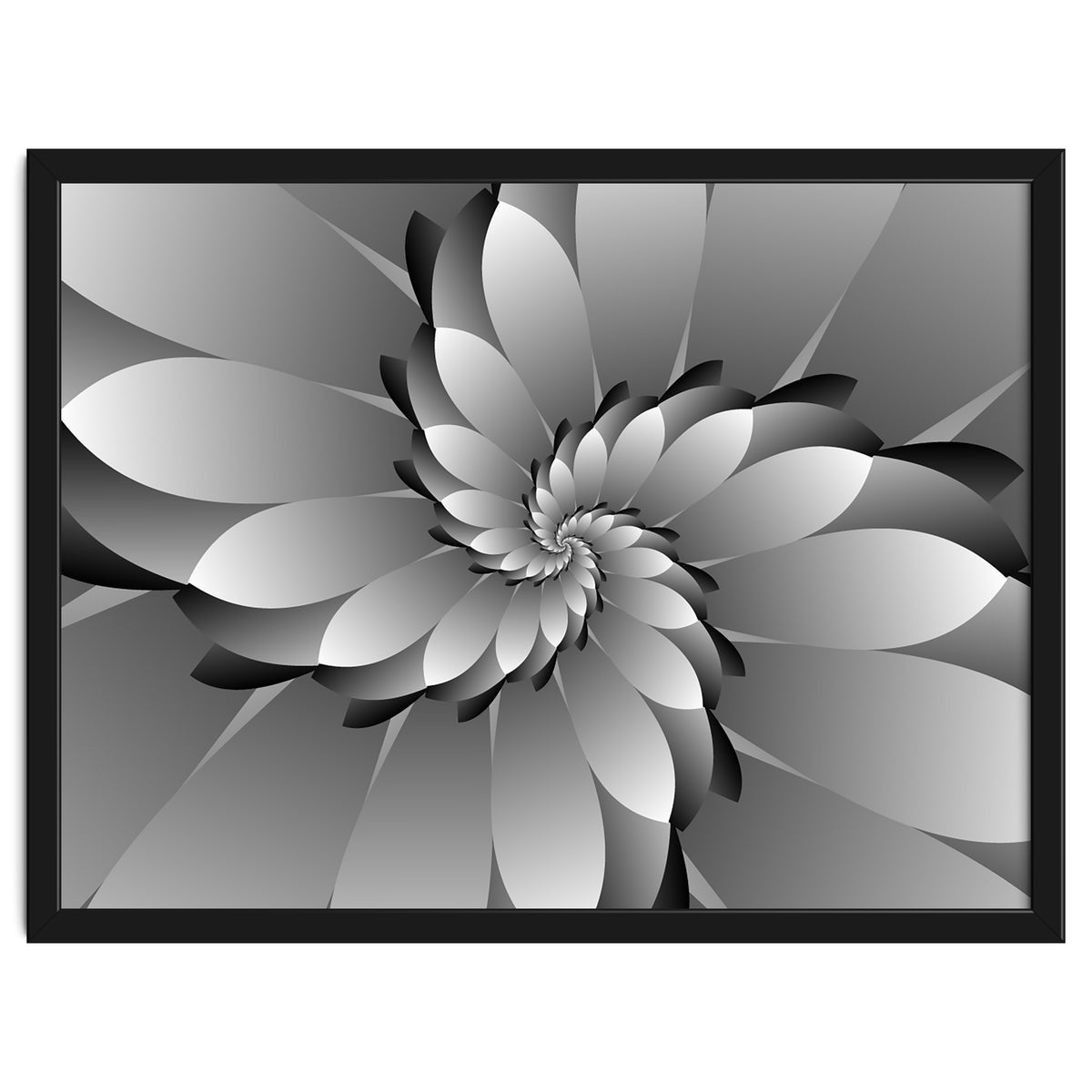 BLACK Floral 3D ART