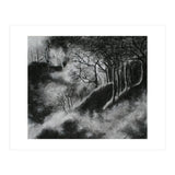 Black and White Forest in Clouds (Print Only) thumbnail