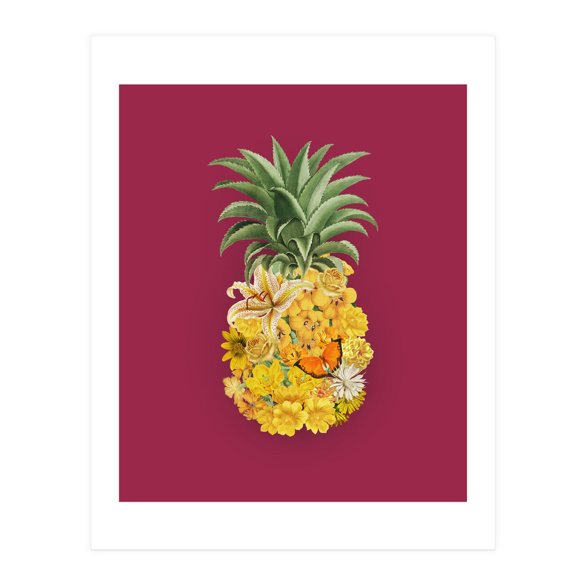Pineapple Floral Pink (Print Only)