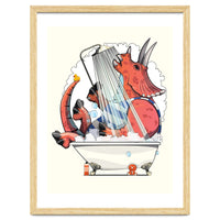 Dinosaur Triceratops in the Shower, funny bathroom humour