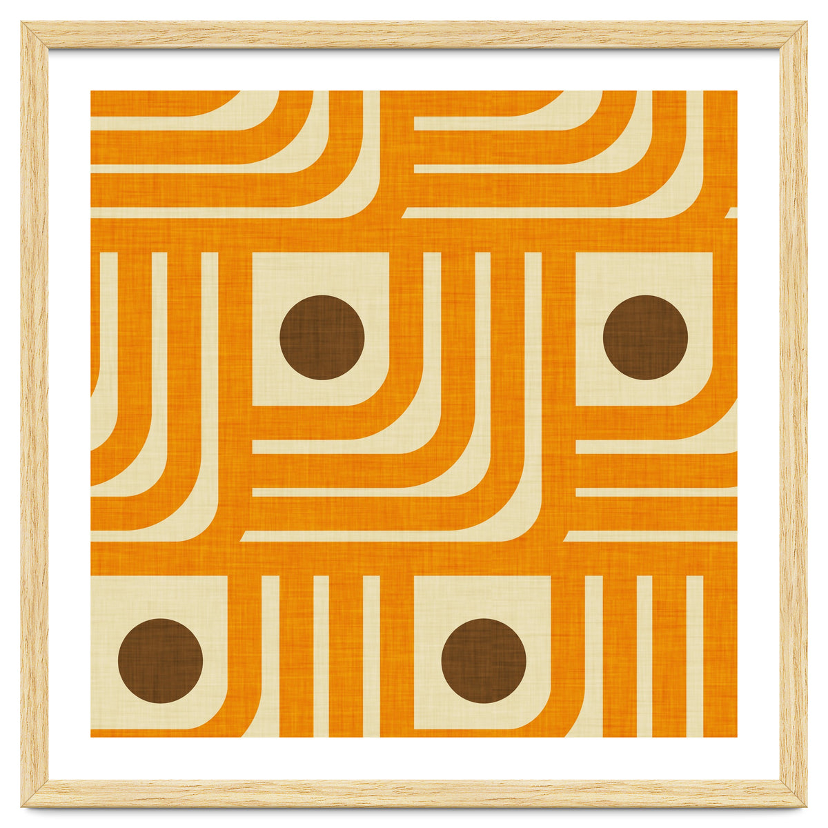 70s Curve Lines Orange Brown