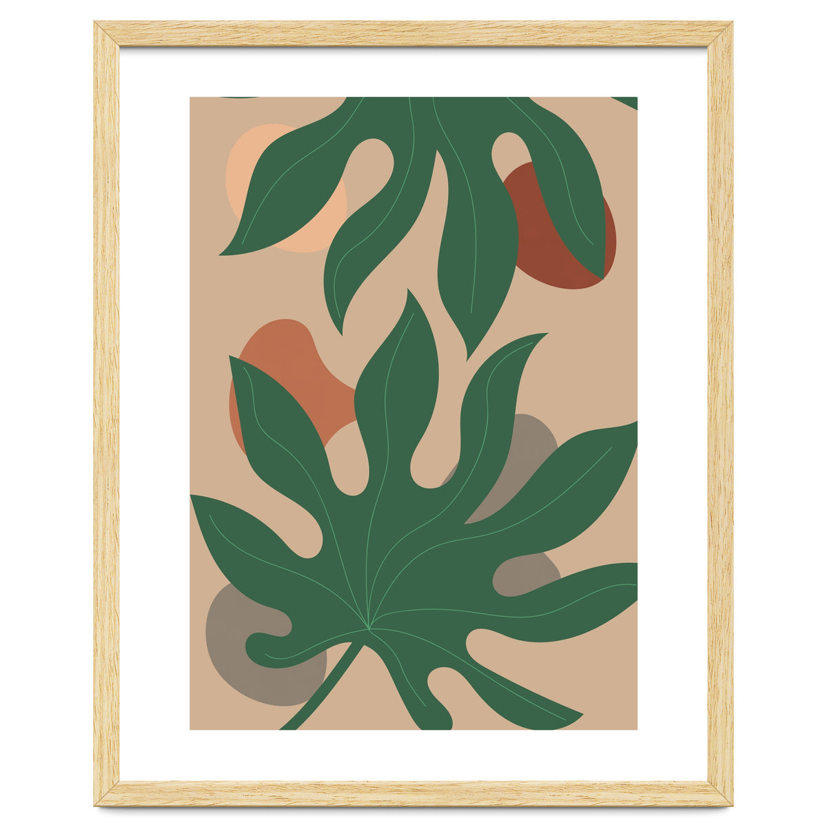 Abstract Boho Botanical Leaves