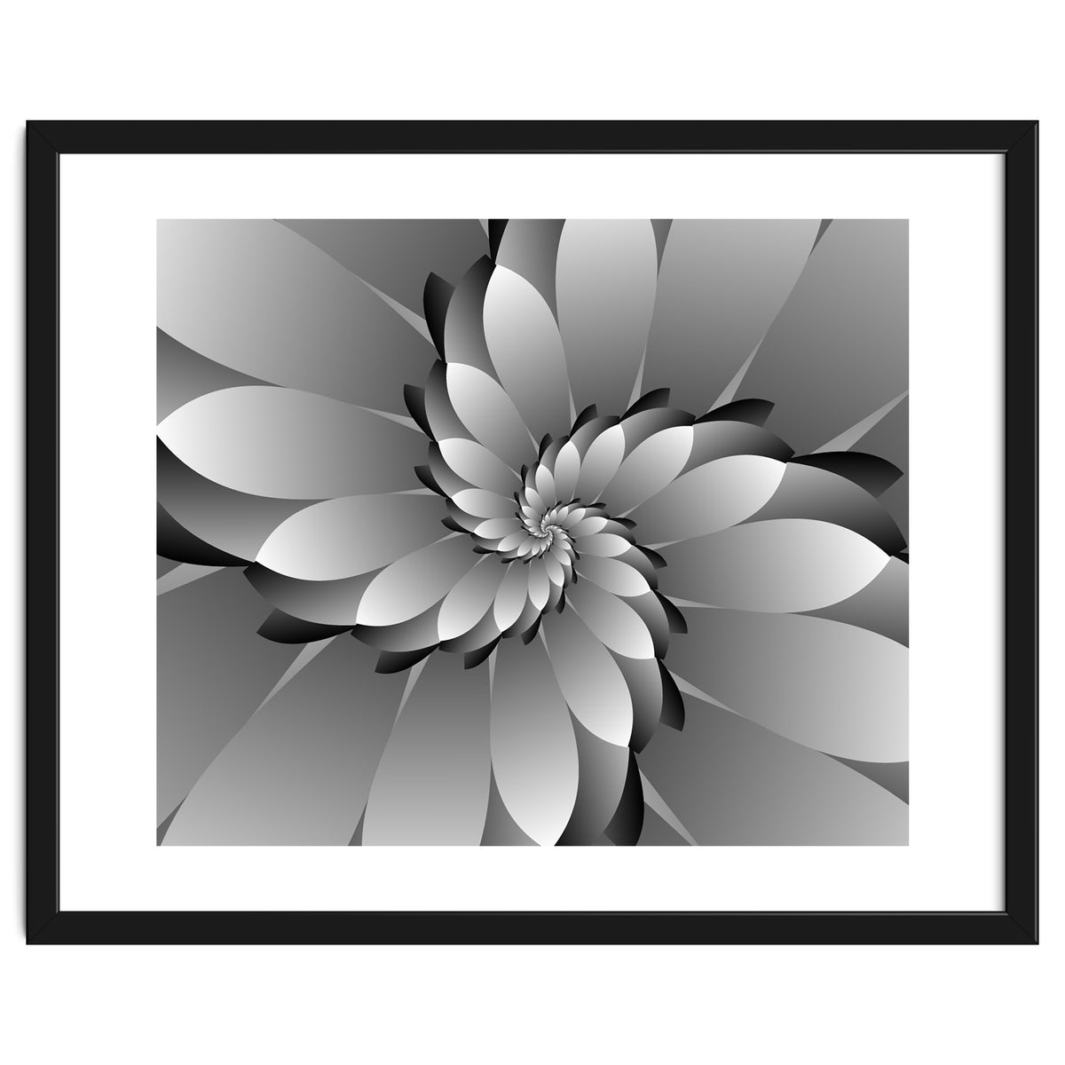 BLACK Floral 3D ART