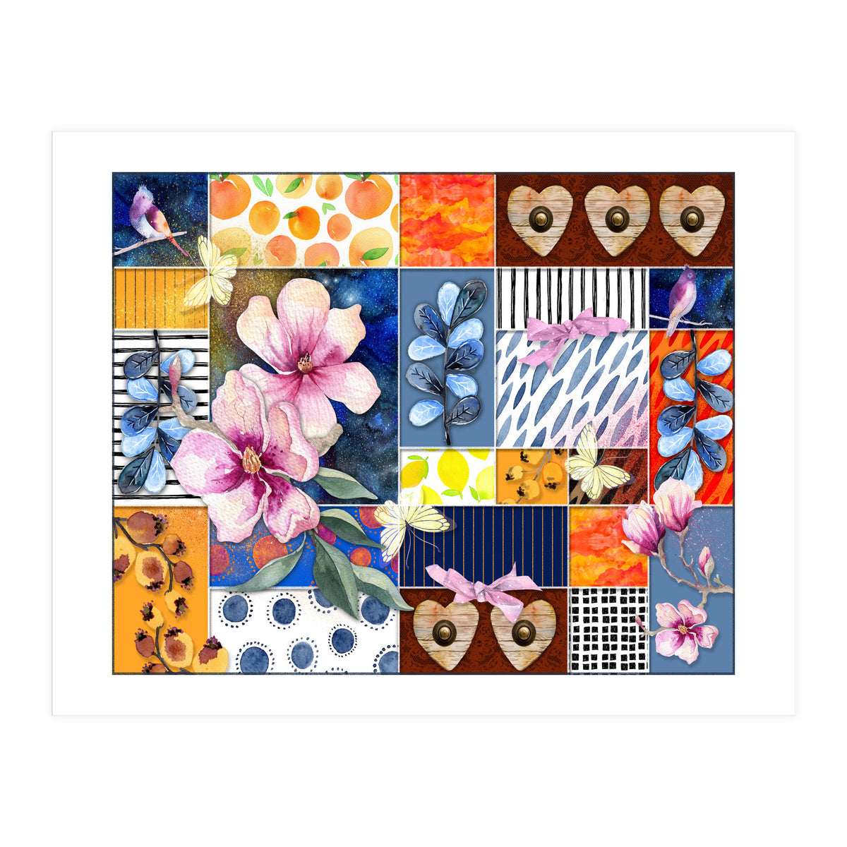 Romantic Floral Collage (Print Only)