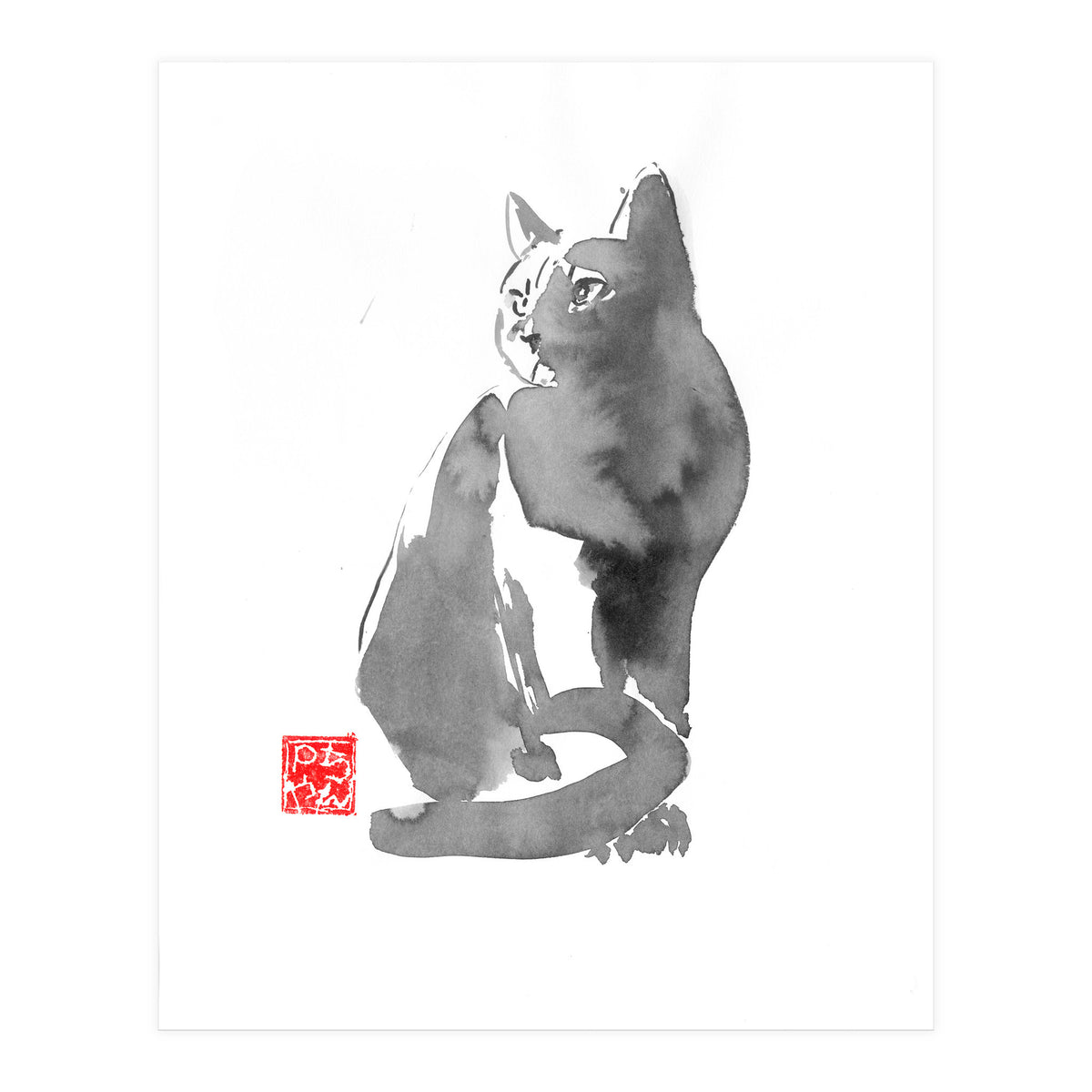 Chat Gris (Print Only)