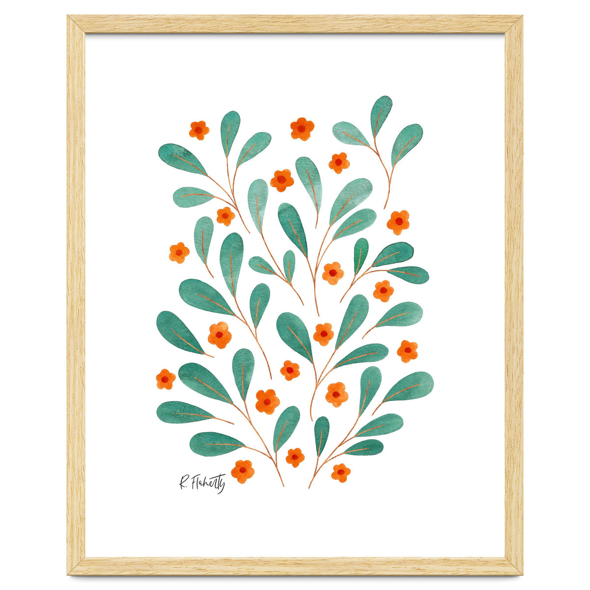 Springtime Floral | Orange and Green