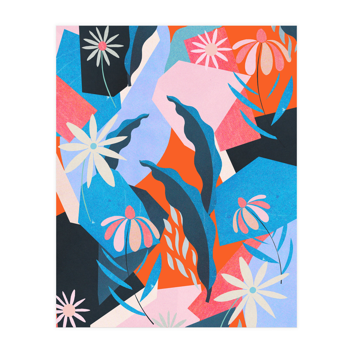 Blue, orange and pink (Print Only)