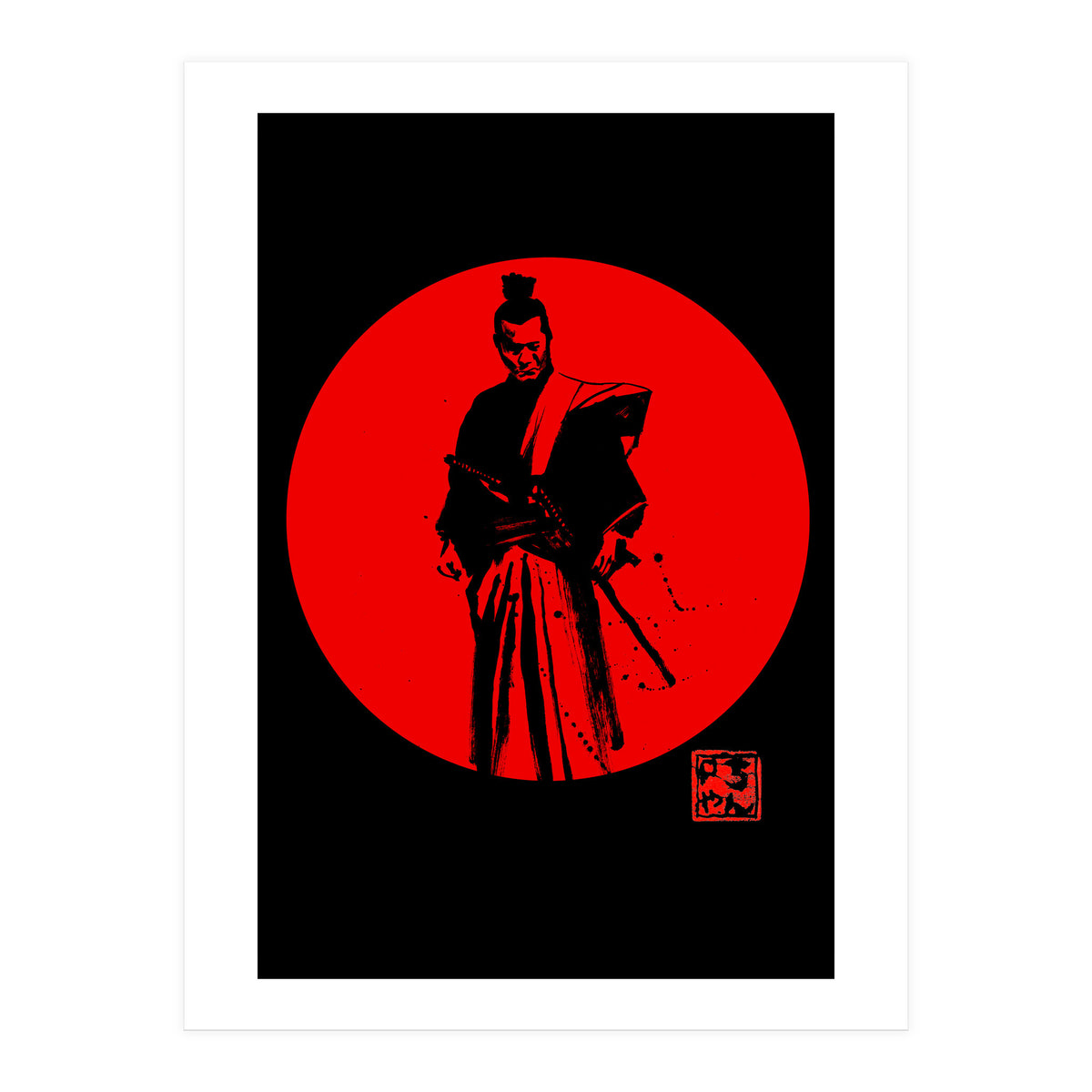 Samurai In Red Sun (Print Only)