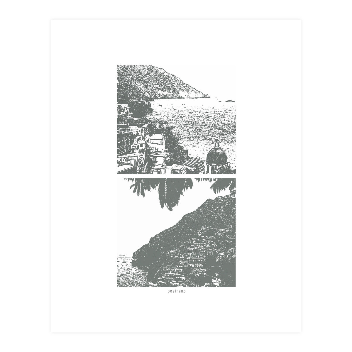 Printed Positano in Grey  (Print Only)