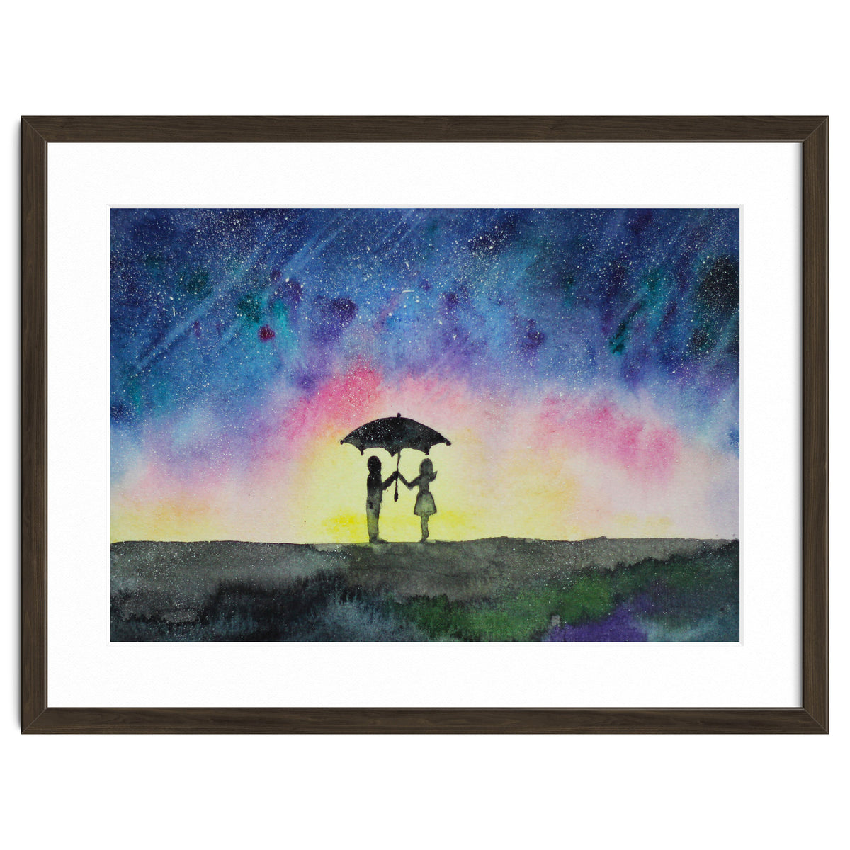 Under the star rain || watercolor