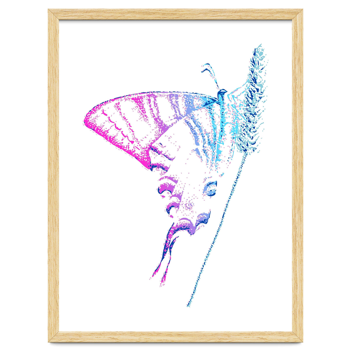 Swallowtail On Grass in Pinquoise