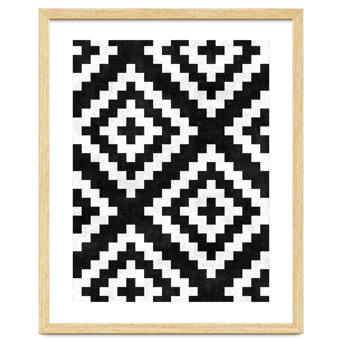 Urban Tribal Pattern No.17 - Aztec - Black and White Concrete