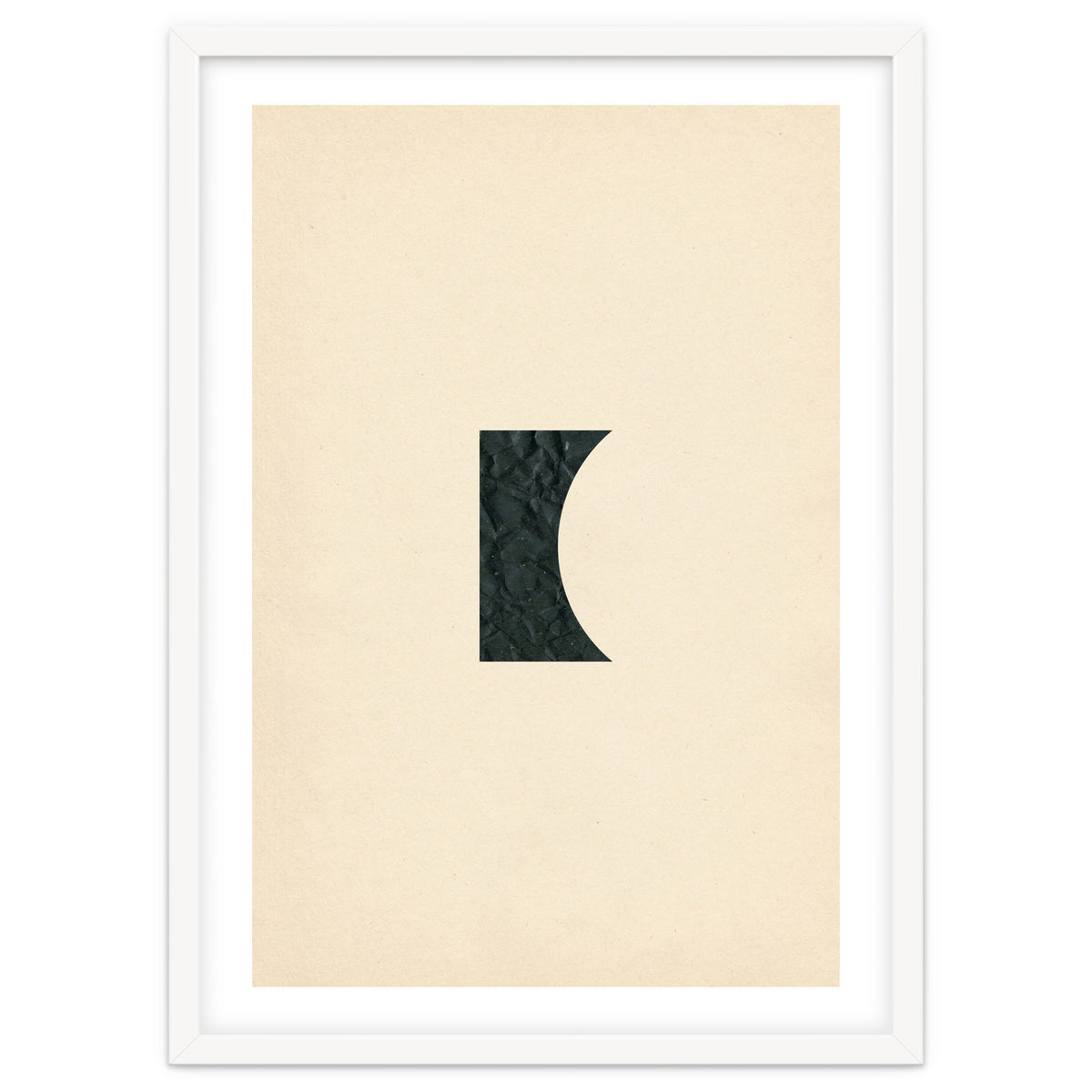 Cut black shape on beige