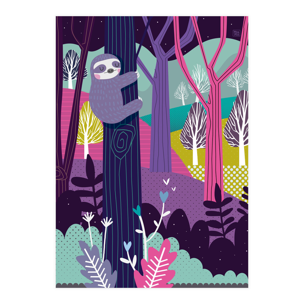 Sloth in the woods (Print Only)