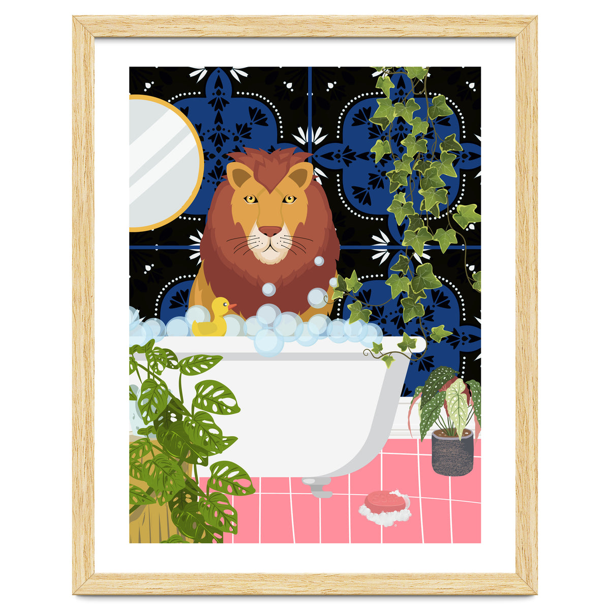 Lion in Moroccan Style Bathroom