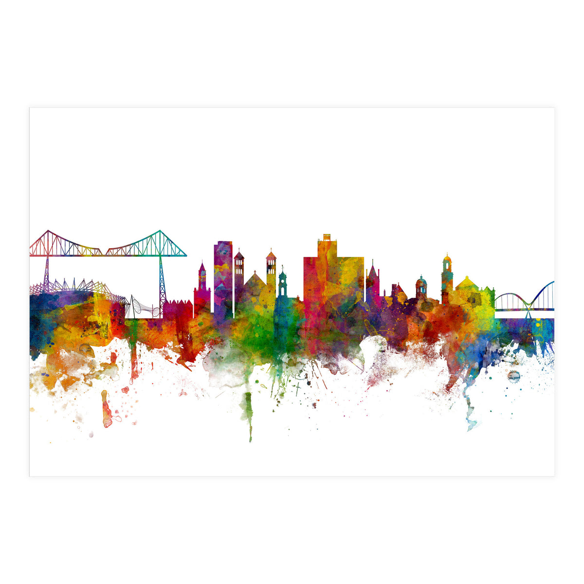 Middlesbrough England Skyline (Print Only)