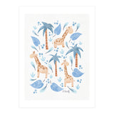 Jungle Giraffes | Blue (Print Only) thumbnail