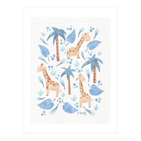 Jungle Giraffes | Blue (Print Only)