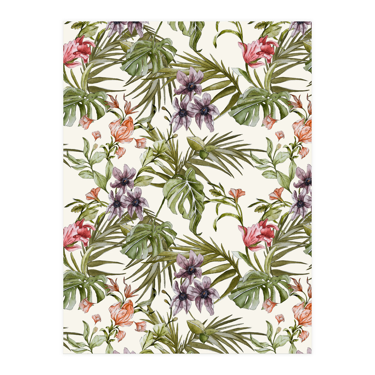 Watercolor tropical foliage (Print Only)