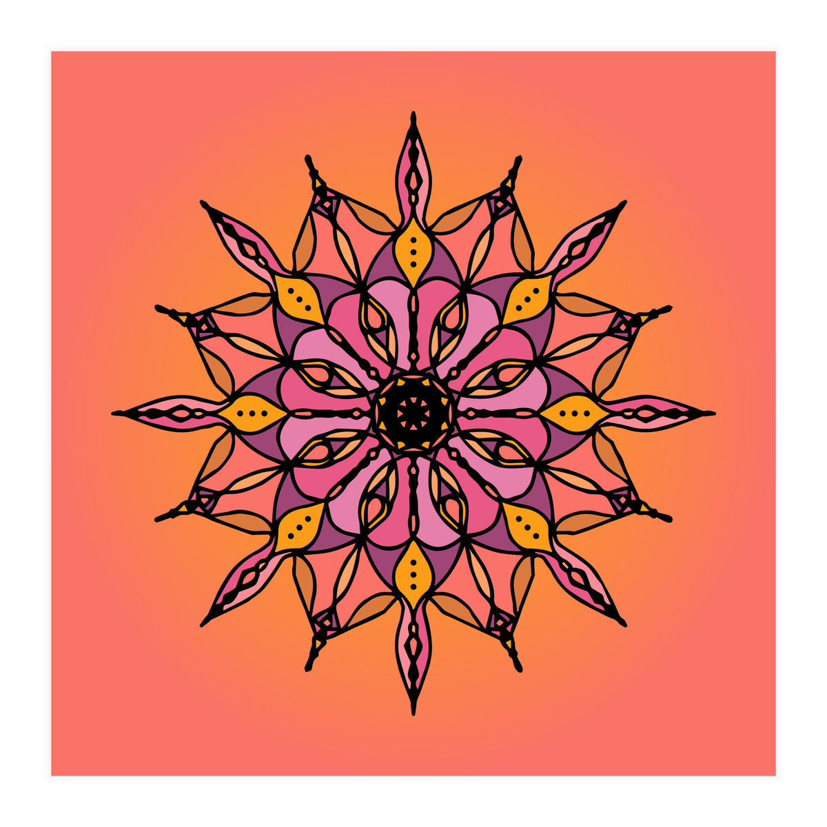 SUNSET CORAL MANDALA (Print Only)