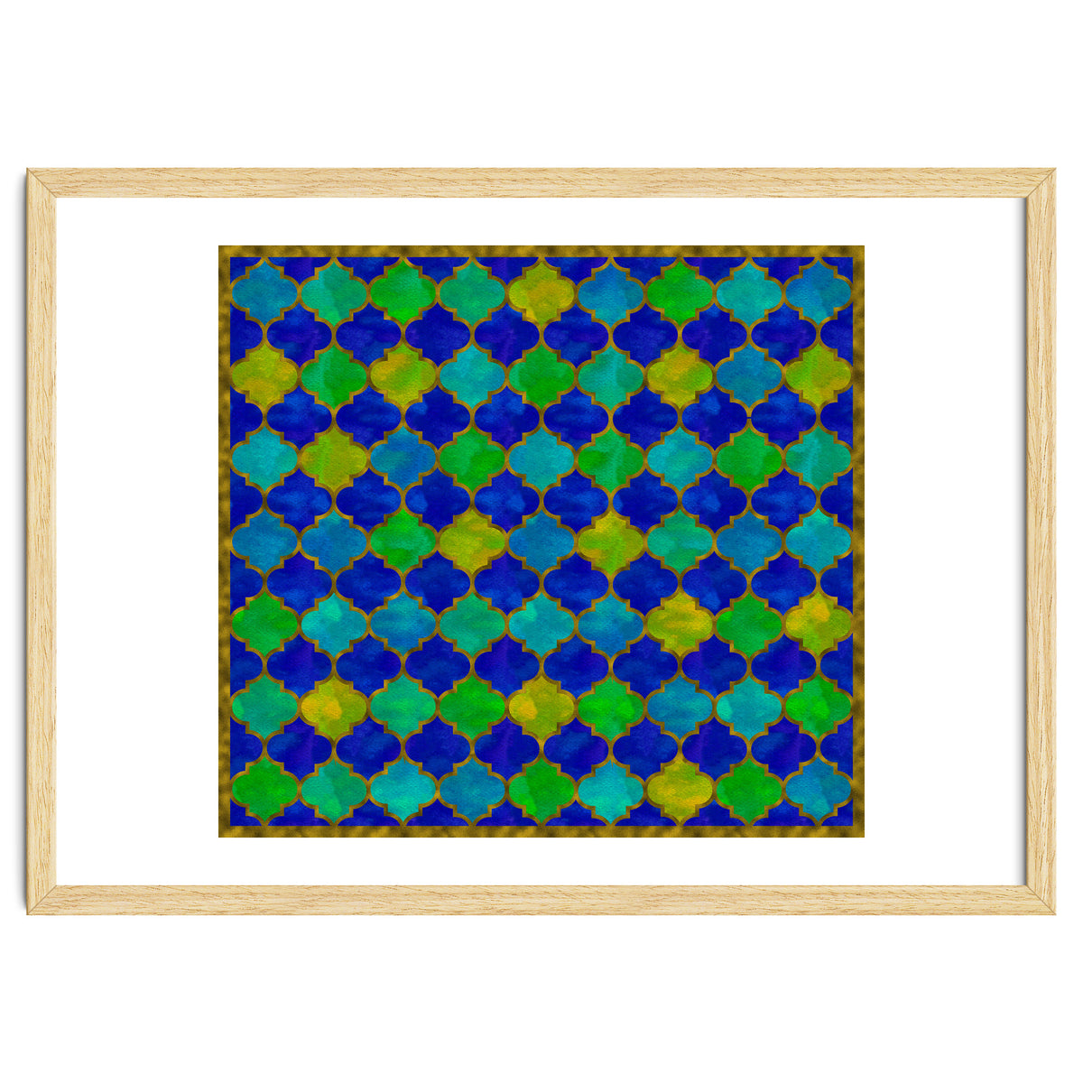 Ocean Breeze - Watercolor Moroccan Lattice