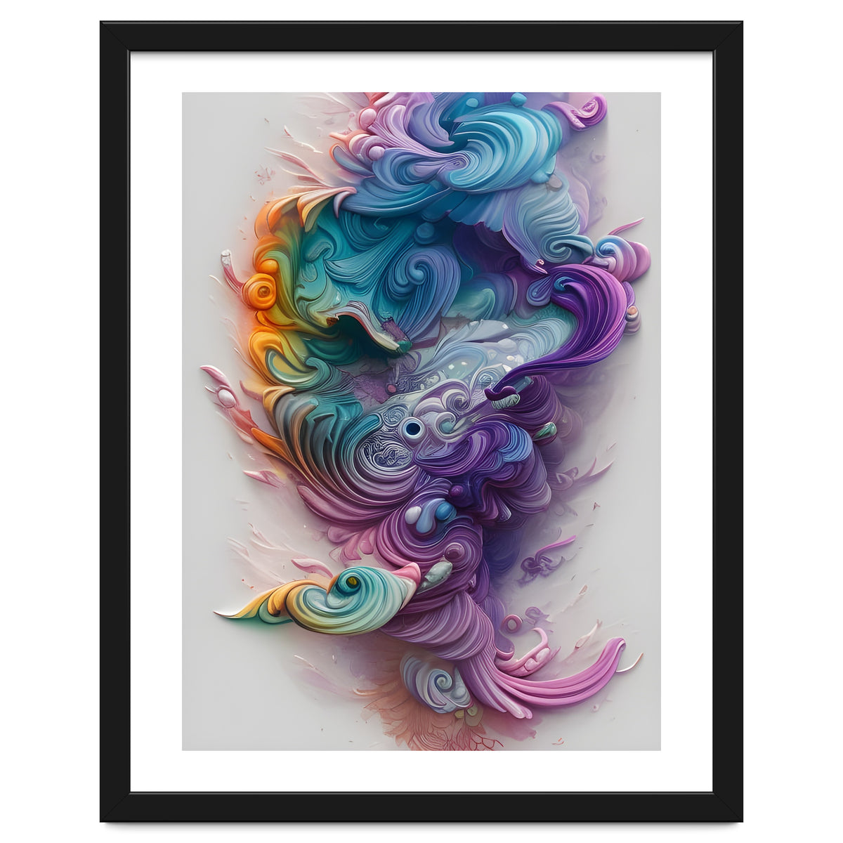 Wavy Rainbow Pastels AI Art