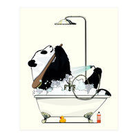 Giant Panda Bear in the Bath, funny bathroom humour (Print Only)