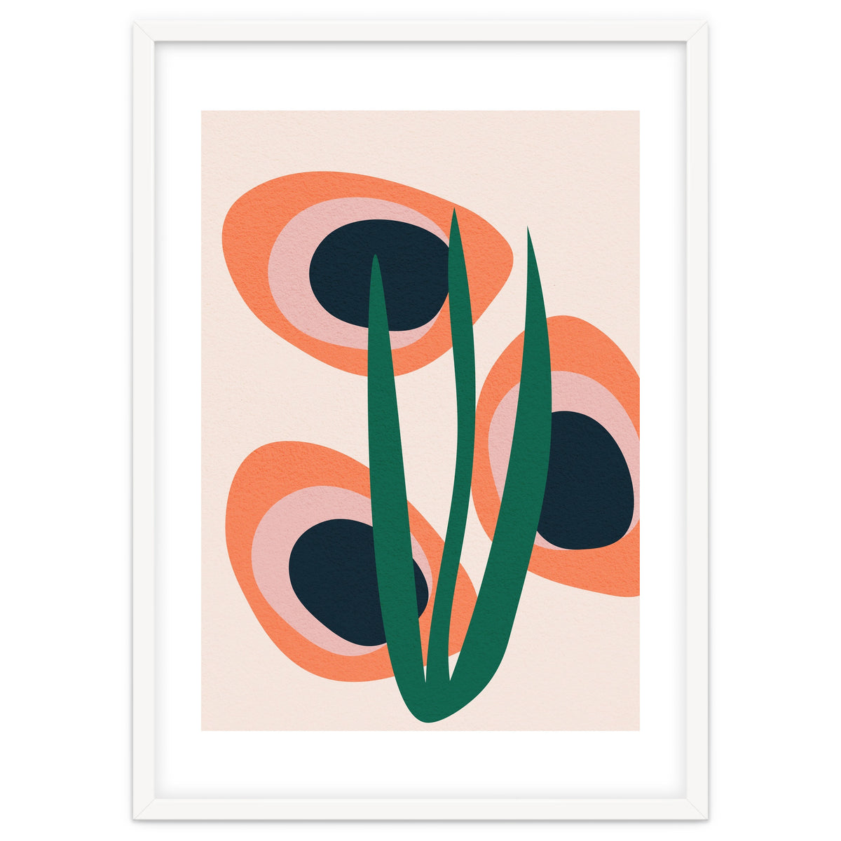 Abstract Mid Century Modern Scandinavian Leaf II