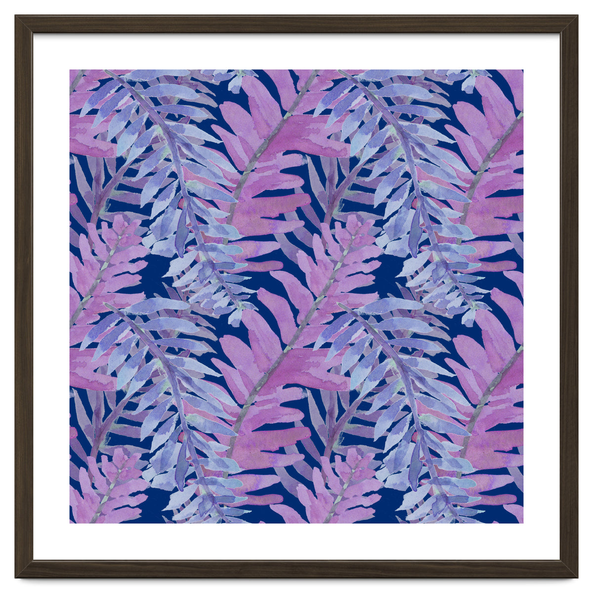 Woodland Ferns in Blue