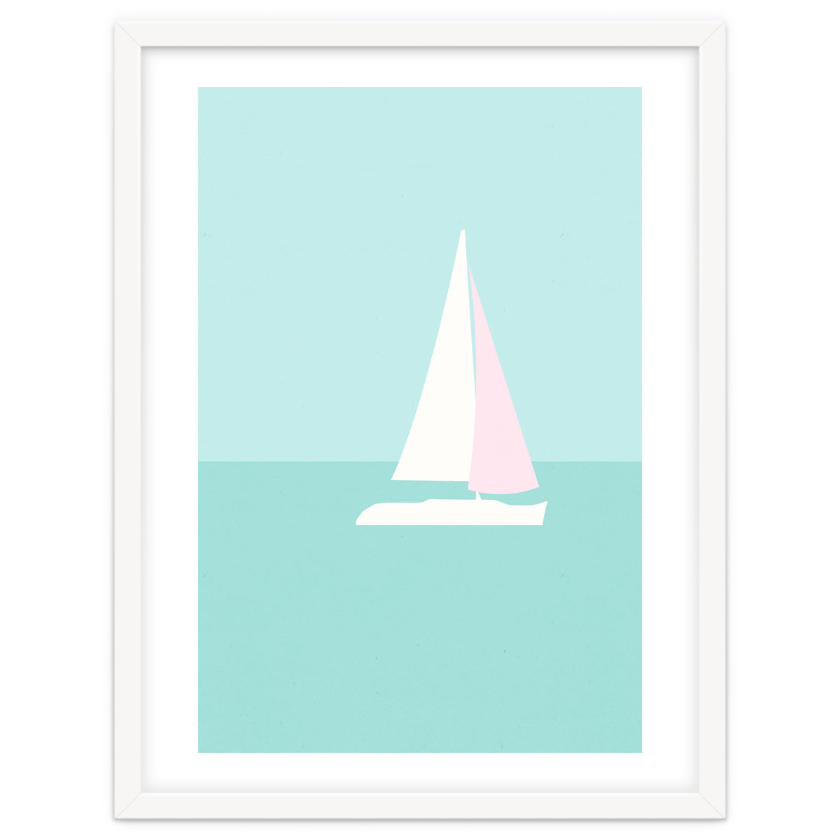Minimal Sailboat - Turquoise Coast