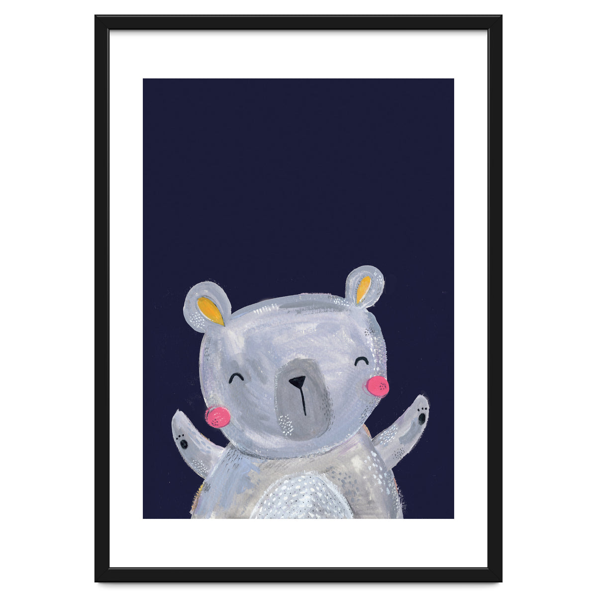 Woodland Bear On Navy