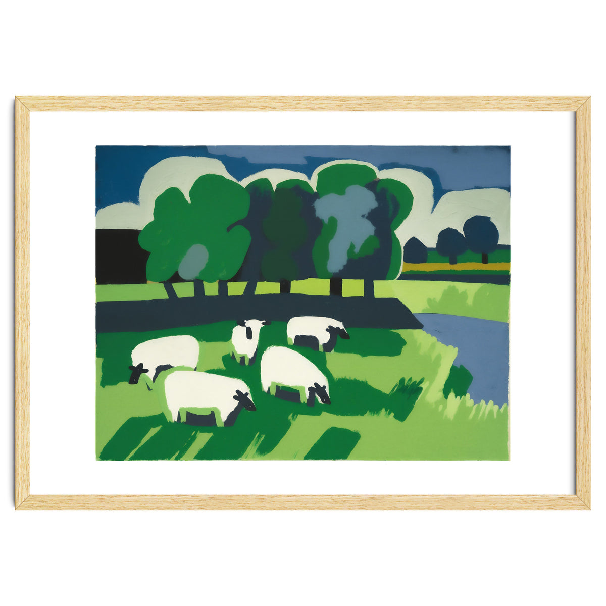 Sheep In A Field Impressionist Landscape