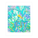Palm Garden, Tropical Nature Jungle Botanical Painting, Bohemian Intricate Pastel Forest (Print Only) thumbnail