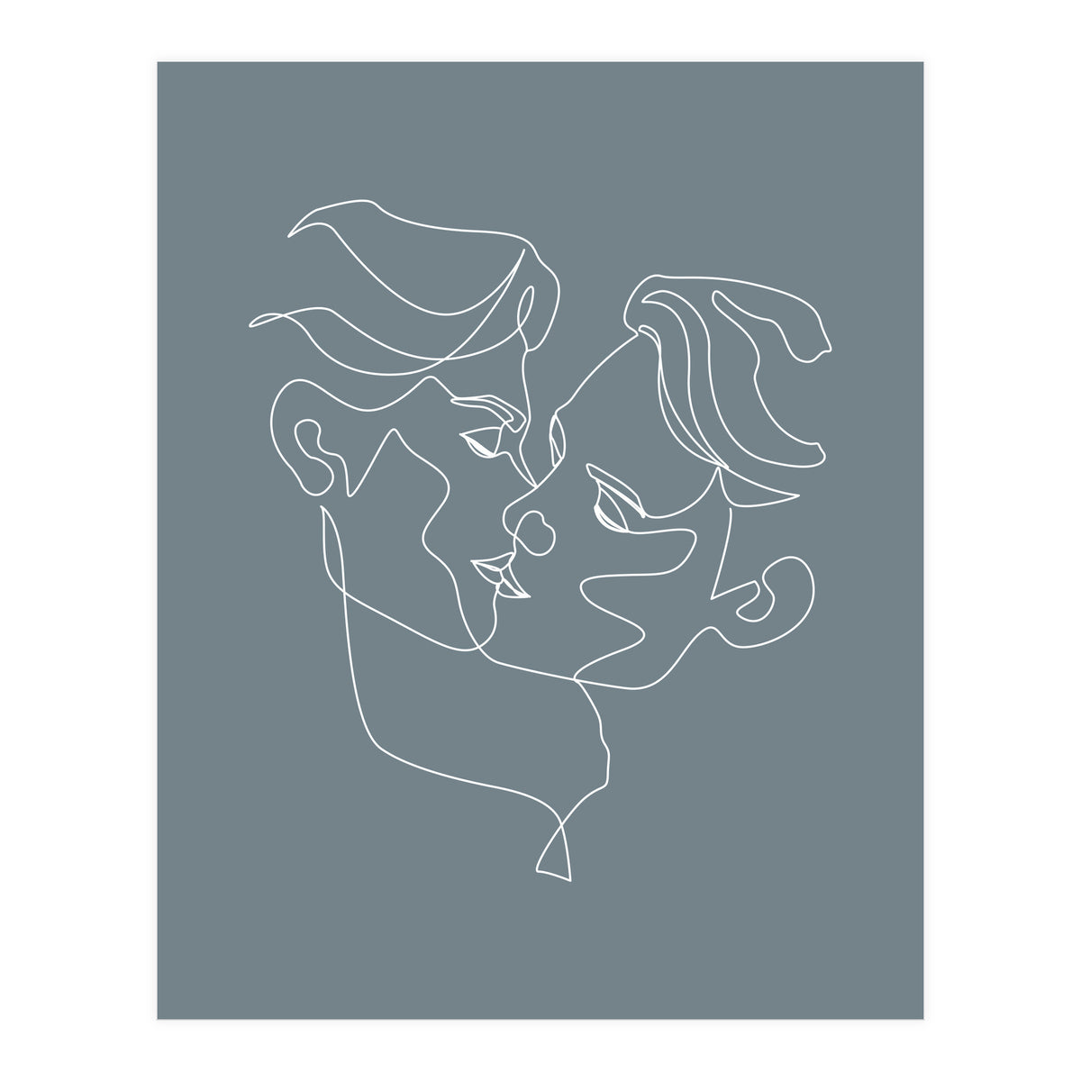 gay love line art-blue (Print Only)