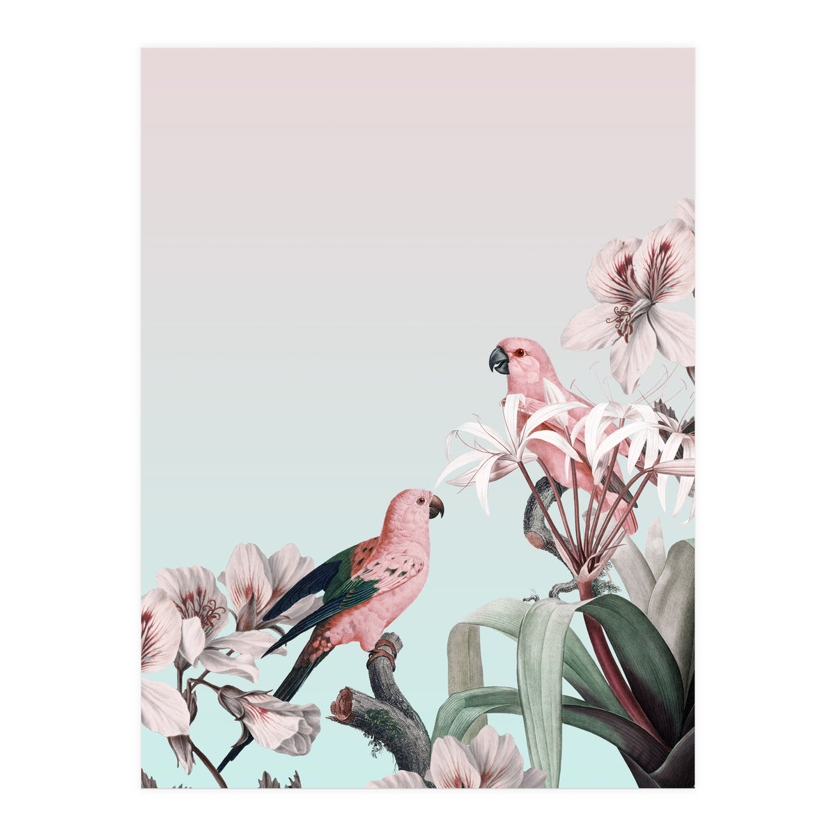 Pastel Parrots Paradise (Print Only)